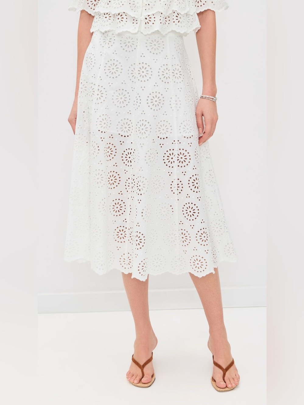 FRAME The Solstice Eyelet Skirt